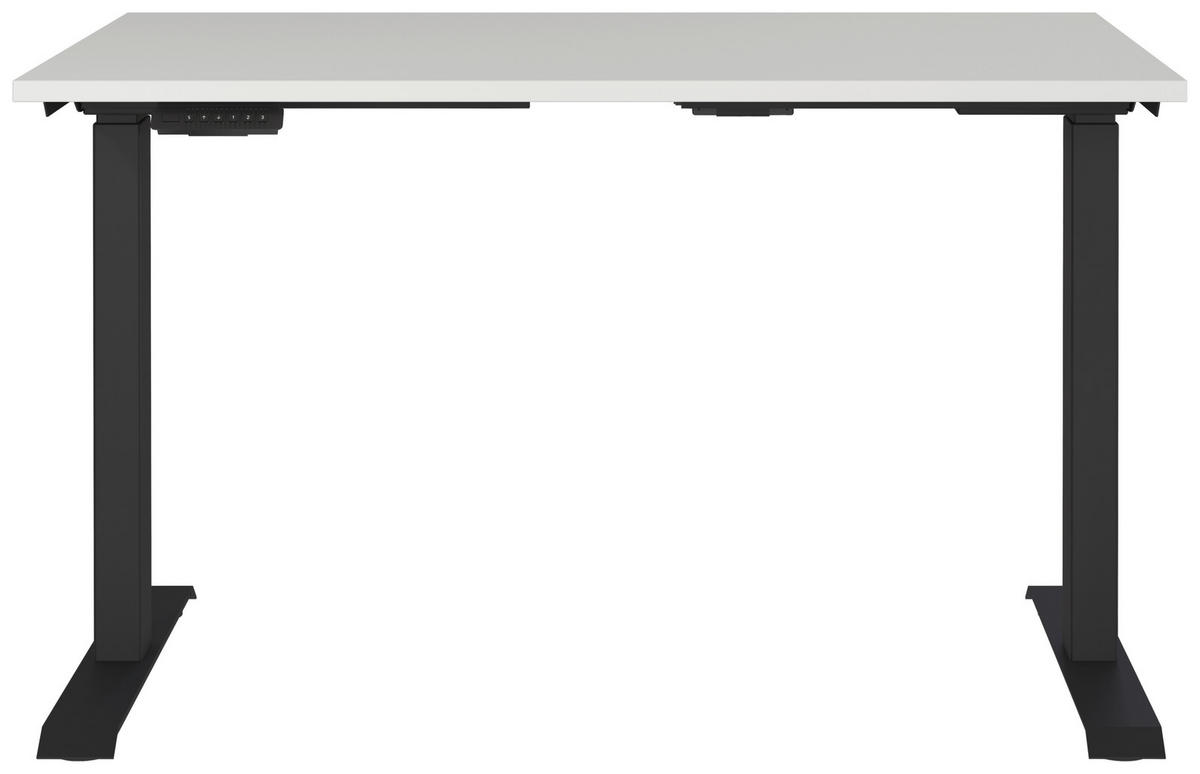 SCHREIBTISCH 120/80/72-118 cm  in Schwarz, Hellgrau  - Hellgrau/Schwarz, MODERN, Holzwerkstoff/Metall (120/80/72-118cm) - Novel