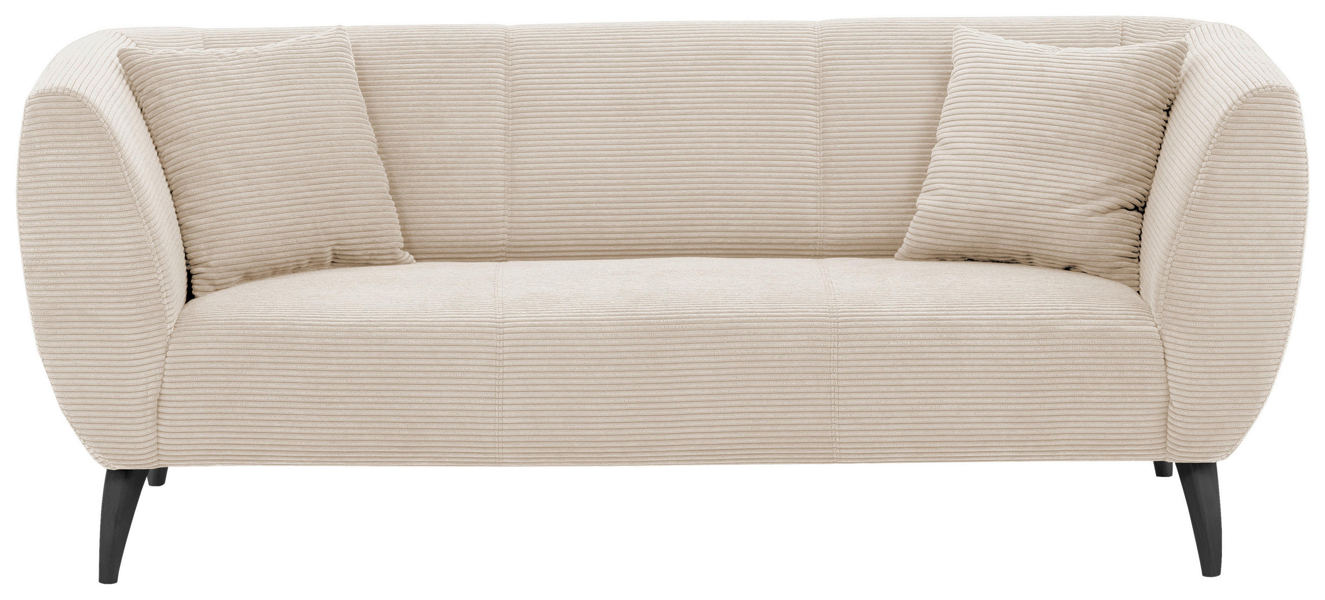 3-SITZER-SOFA Cord Beige  - Beige/Schwarz, Modern, Holz/Textil (208/83/88cm) - MID.YOU