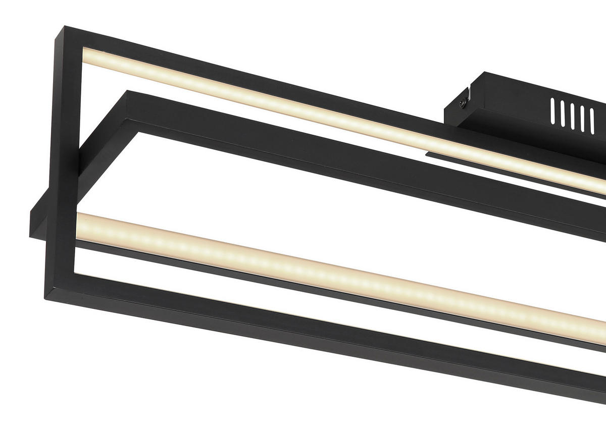 STROPNÍ LED SVÍTIDLO, 82/18/21.5 cm - černá/opál, Trend, kov/plast (82/18/21.5cm) - Globo
