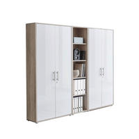 AKTENSCHRANK Sonoma Eiche, Weiß Hochglanz  - Weiß Hochglanz/Sonoma Eiche, MODERN, Holzwerkstoff (212,9/185,6/33cm) - MID.YOU