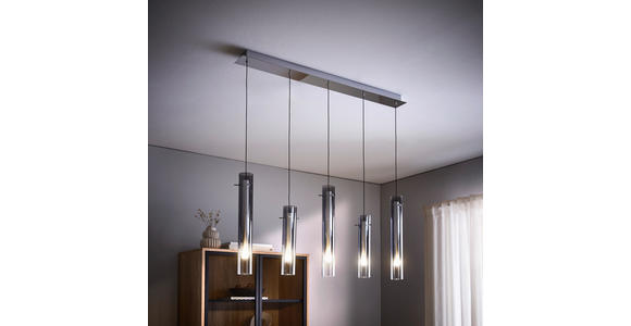 LED-HÄNGELEUCHTE 92/8,5/150 cm  - Schwarz, Design, Glas/Metall (92/8,5/150cm) - Ambiente