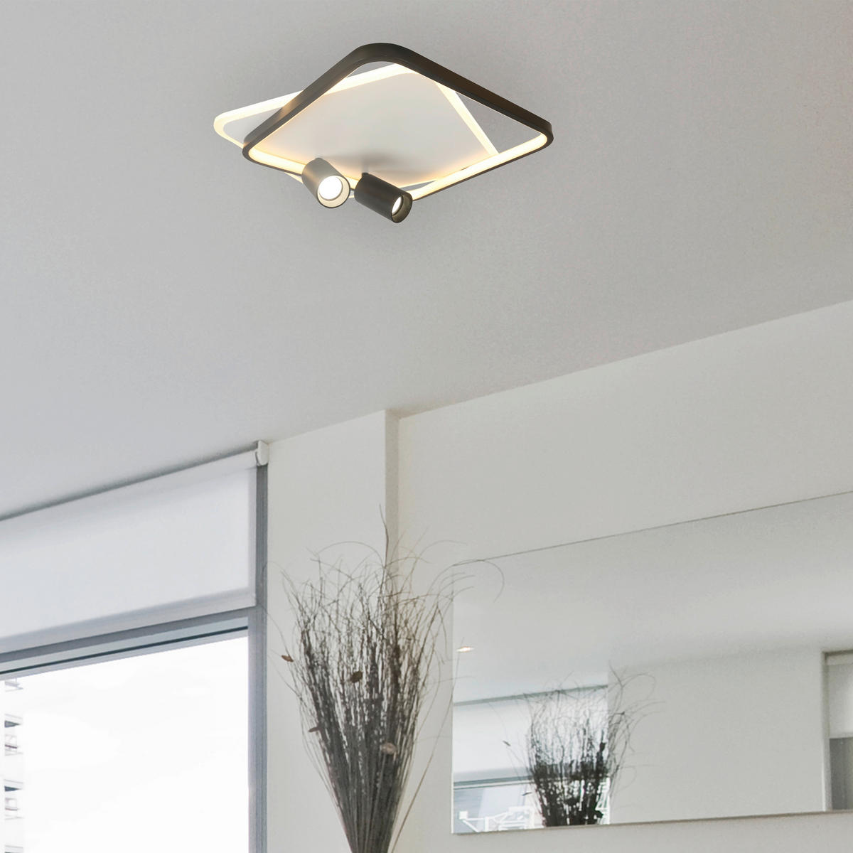 LED-DECKENLEUCHTE Parma  11/45.5/45.5 cm  - Schwarz, Design, Metall (11/45.5/45.5cm)