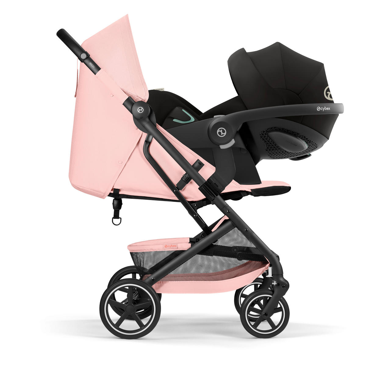BUGGY BEEZY BLK  - Hellrosa/Schwarz, Basics, Kunststoff/Textil (82/45,5/107cm) - cybex GOLD