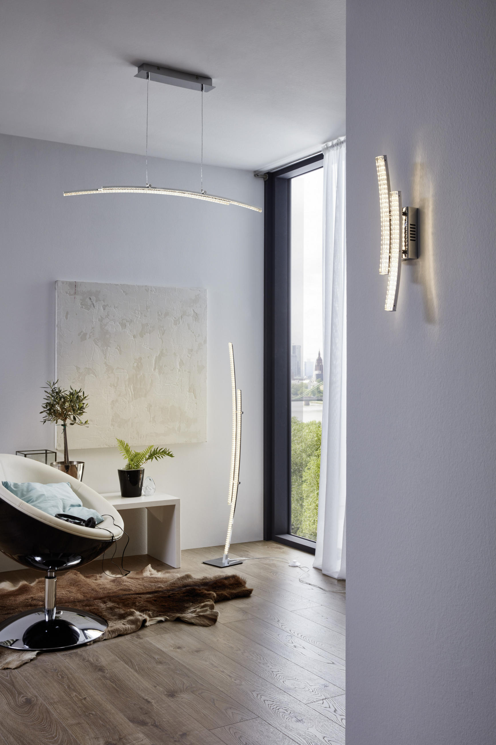 LED VÄGGLAMPA   - kromfärg/transparent, Modern, metall/plast (33cm) - Eglo