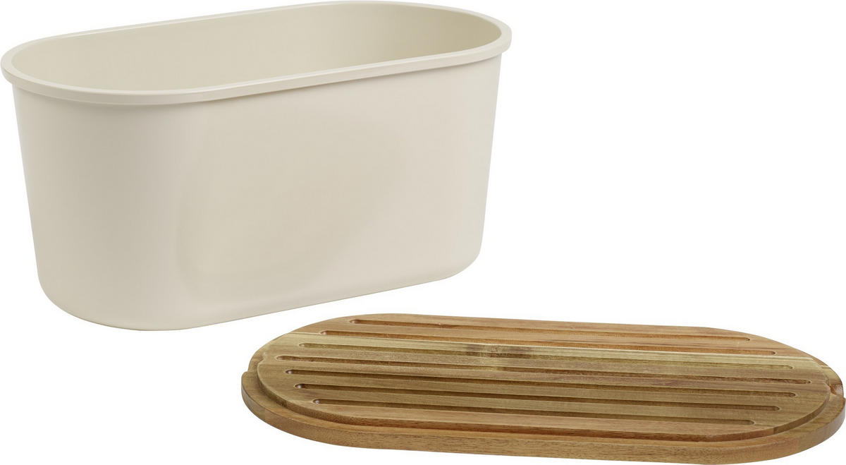 BOX NA CHLIEB,  - farba akácie/krémová, Trend, drevo/plast (37/21,50/17,20cm) - Echtwerk