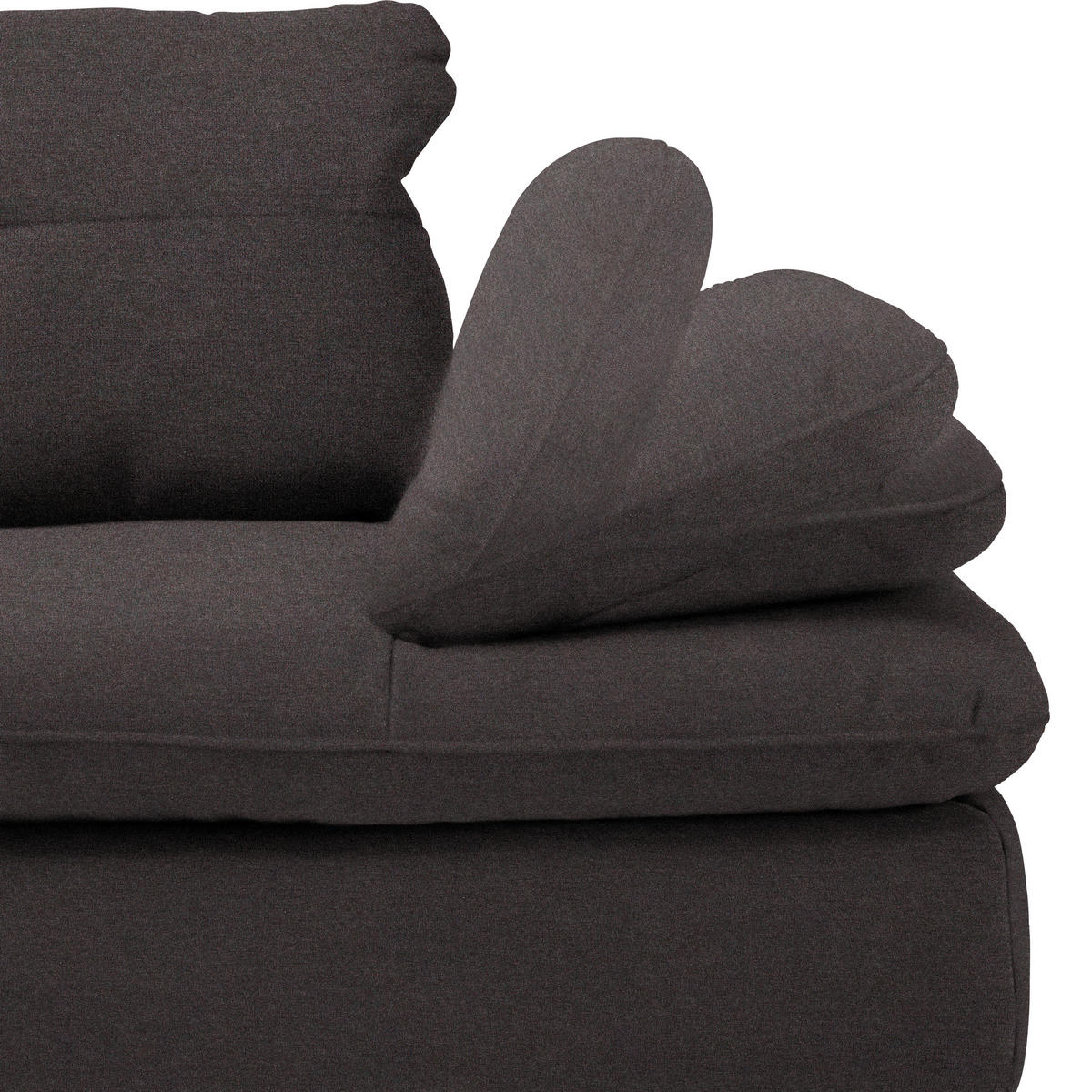 ECKSOFA in Flachgewebe Schwarz  - Schwarz, Design, Textil/Metall (271/344cm) - Chilliano
