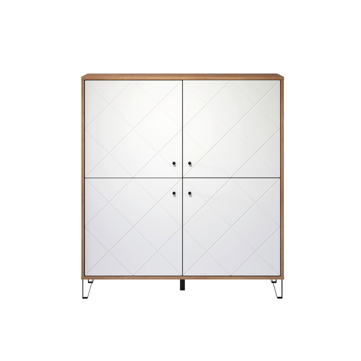 HIGHBOARD TOUCH 123/136/40 cm  - Schwarz/Weiß, Design, Holzwerkstoff/Kunststoff (123/136/40cm) - MID.YOU