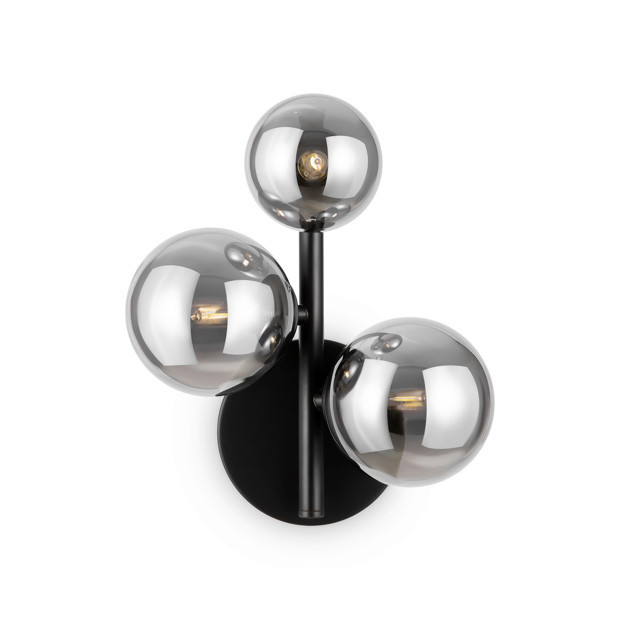 WANDLEUCHTE Modern 26/20/12 cm  - Schwarz/Grau, Trend, Glas/Metall (26/20/12cm) - MAYTONI