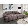 BIGSOFA in Bouclé Taupe  - Taupe/Schwarz, MODERN, Kunststoff/Textil (304/87/155cm) - Livetastic