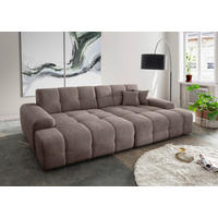 BIGSOFA in Bouclé Taupe  - Taupe/Schwarz, MODERN, Kunststoff/Textil (304/87/155cm) - Livetastic