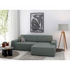 ECKSOFA in Struktur Grau  - Schwarz/Grau, Modern, Kunststoff/Textil (246/162cm) - Trendmanufaktur