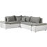 WOHNLANDSCHAFT Lederlook, Webstoff Rückenkissen, Zierkissen - Chromfarben/Weiß, MODERN, Textil/Metall (219/275cm) - CARRYHOME