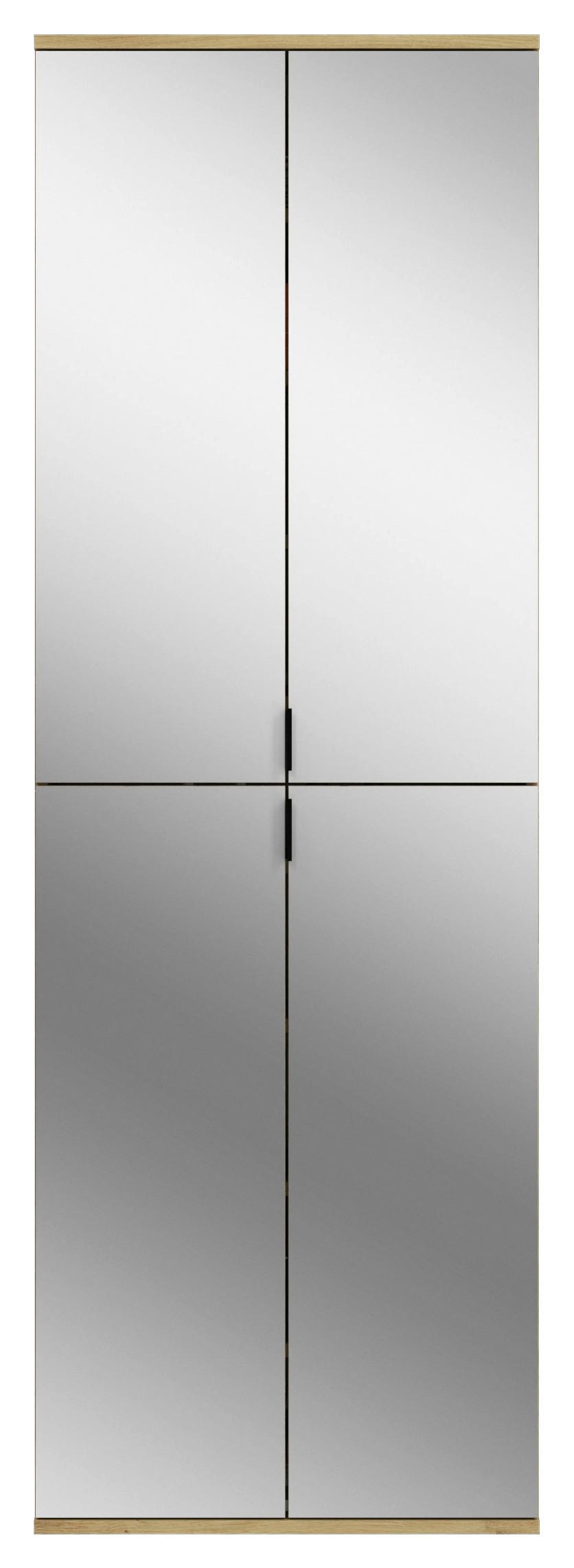 SCHUHSCHRANK  in 61/193/34 cm  - Schwarz/Eiche Artisan, KONVENTIONELL, Glas/Holzwerkstoff (61/193/34cm) - MID.YOU