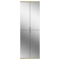 Dulap Pentru Pantofi 61/193/34 cm  - stejar Artisan/negru, Konventionell, sticlă/metal (61/193/34cm) - Modern Living
