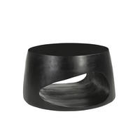 COUCHTISCH Mangoholz massiv 75/75/38 cm rund Schwarz  - Schwarz, Design, Holz (75/75/38cm) - MID.YOU