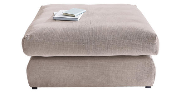 HOCKER Webstoff Taupe  - Taupe/Schwarz, Design, Kunststoff/Textil (110/50/110cm) - Carryhome