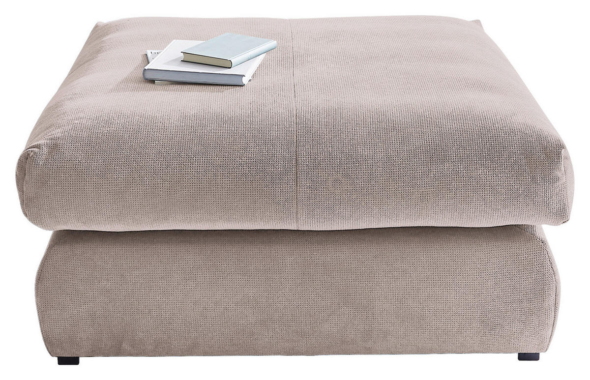 HOCKER Webstoff Taupe  - Taupe/Schwarz, Design, Kunststoff/Textil (110/50/110cm) - Carryhome