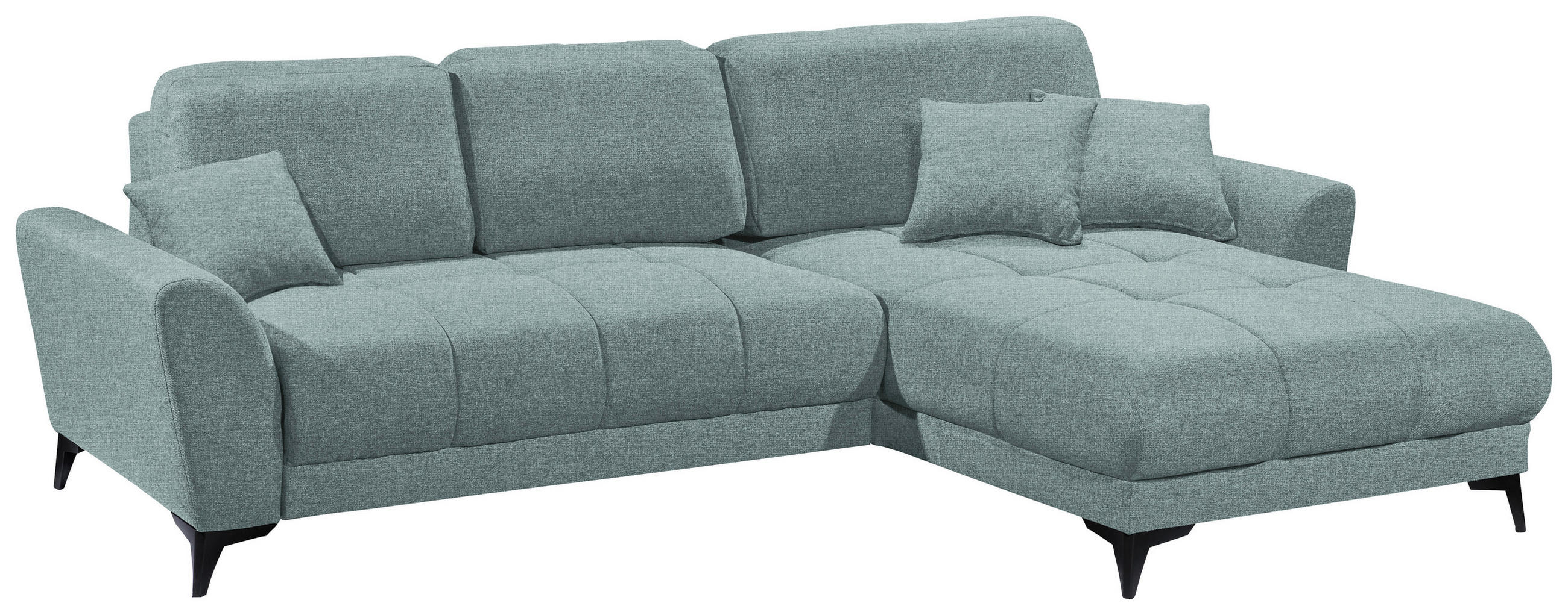 ECKSOFA in Webstoff Mintgrün  - Schwarz/Mintgrün, KONVENTIONELL, Kunststoff/Textil (281/189cm) - Carryhome
