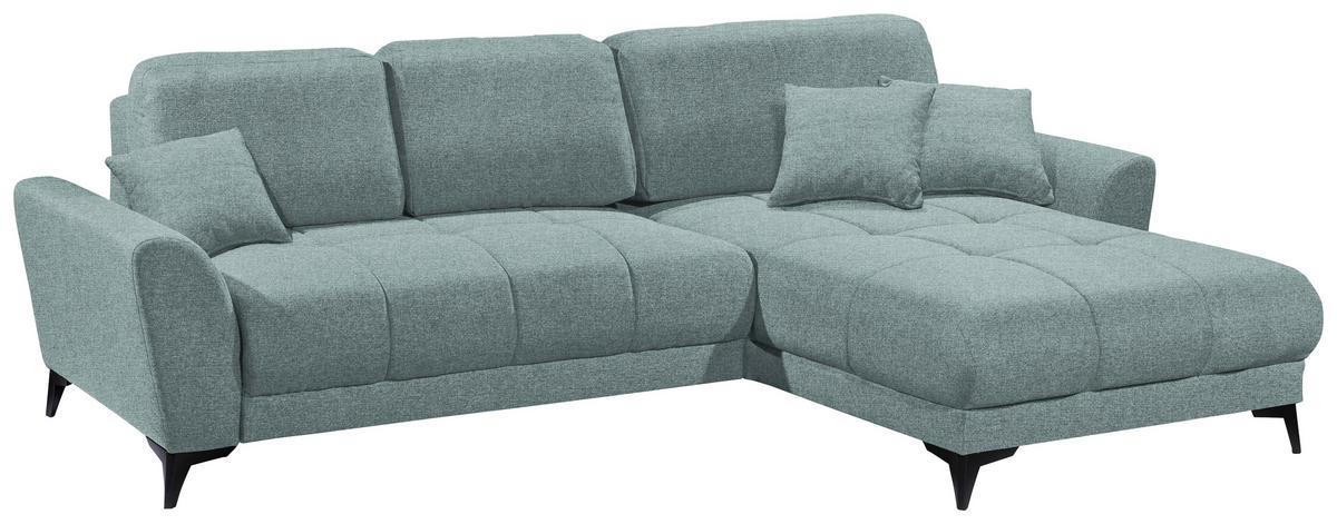 ECKSOFA in Webstoff Mintgrün  - Schwarz/Mintgrün, Konventionell, Kunststoff/Textil (281/189cm) - Carryhome