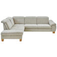 ECKSOFA in Flachgewebe Ecru  - Wildeiche/Ecru, Natur, Holz/Textil (243/301cm) - Voleo