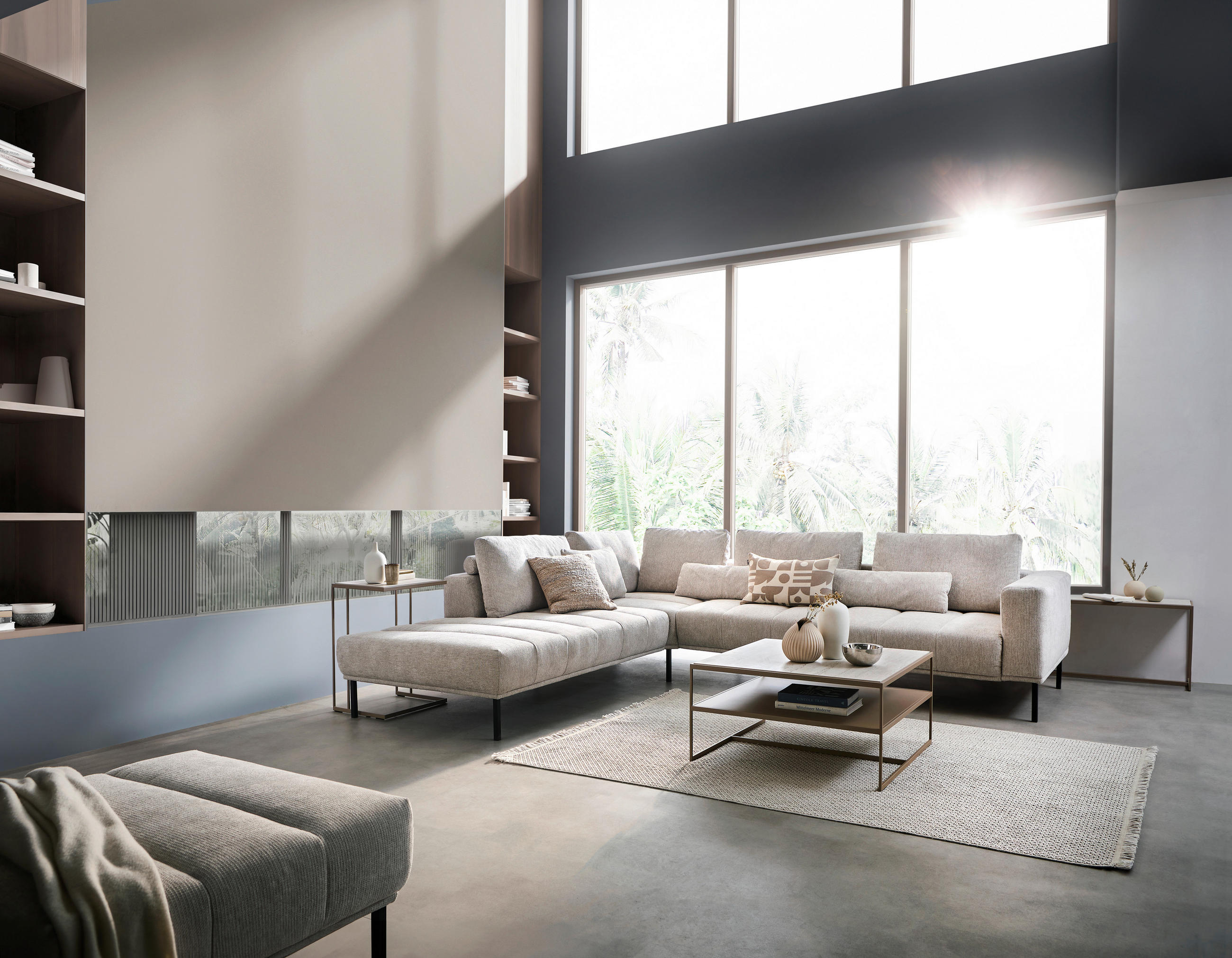 COUCHTISCH 47/38/68 cm Creme, Beige  - Hellbraun/Beige, Design, Stein/Metall (47/38/68cm) - Johann Jakob