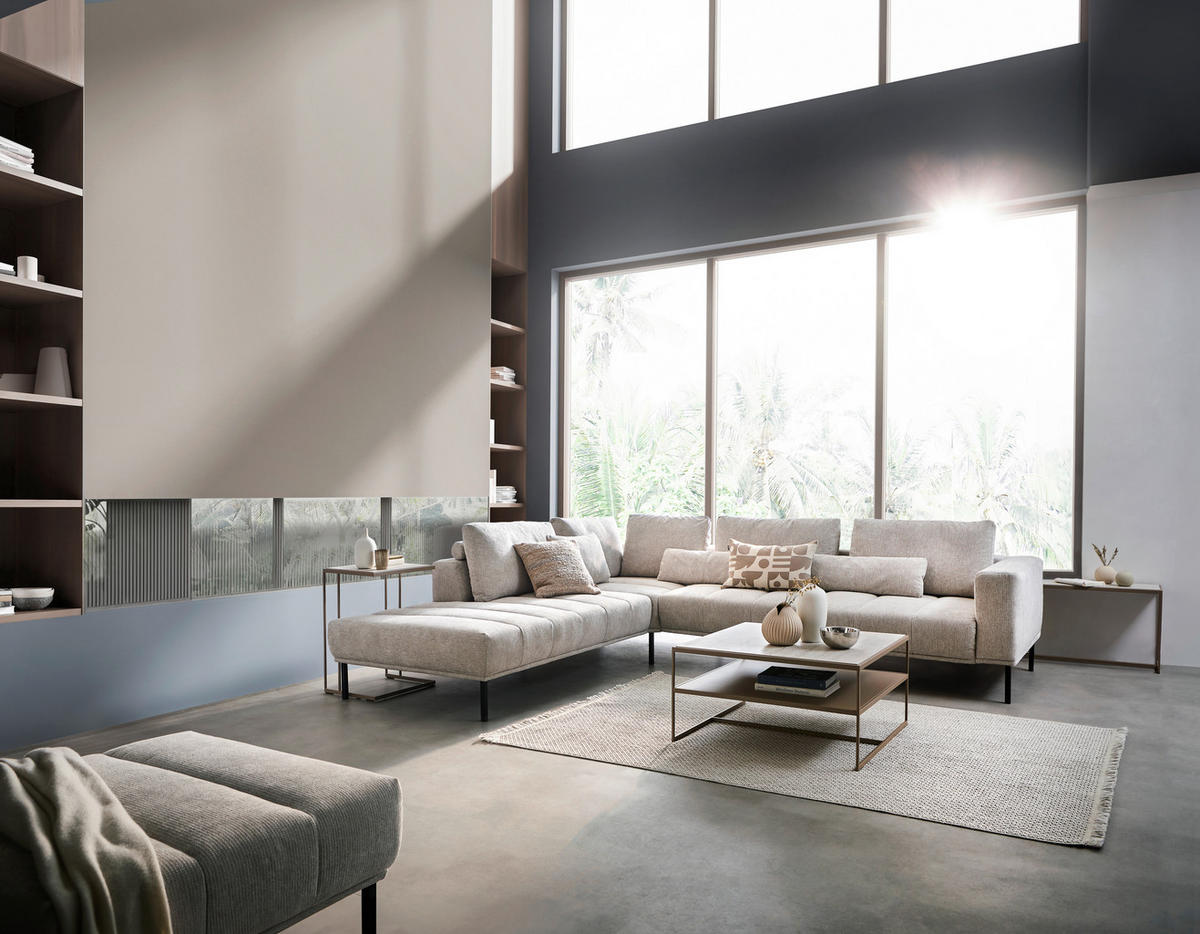 COUCHTISCH 47/38/68 cm Creme, Beige  - Hellbraun/Beige, Design, Stein/Metall (47/38/68cm) - Johann Jakob