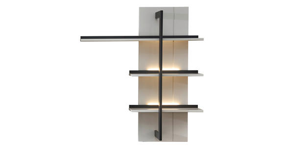 WOHNWAND 4-teilig in Anthrazit, Hellgrau, Sahara 350/204/45 cm - Anthrazit/Hellgrau, Design, Glas/Holzwerkstoff (350/204/45cm) - Novel