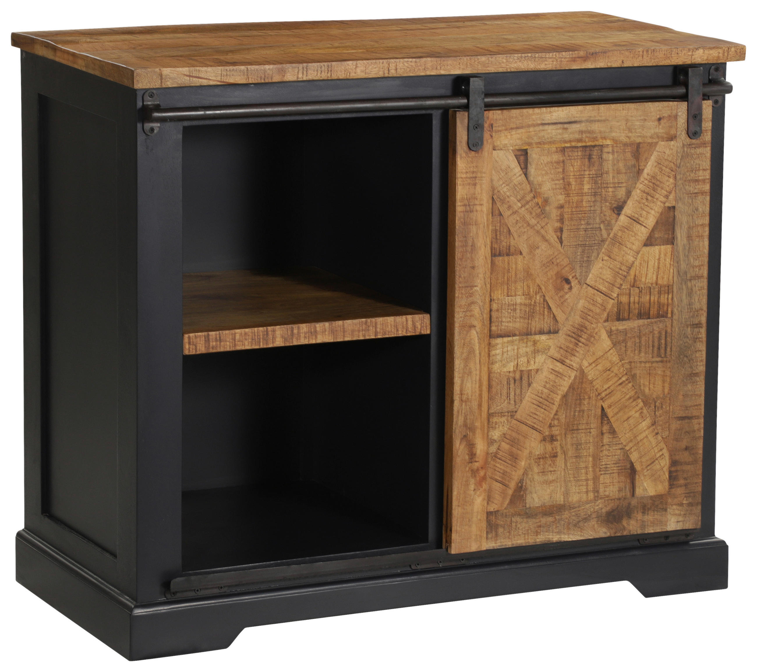 SIDEBOARD 100/85/45 cm  in Grau, Naturfarben, Schwarz  - Schwarz/Naturfarben, LIFESTYLE, Holz/Holzwerkstoff (100/85/45cm) - MID.YOU