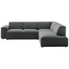 ECKSOFA Anthrazit Cord  - Anthrazit/Schwarz, Design, Kunststoff/Textil (270/210cm) - Pure Home Lifestyle