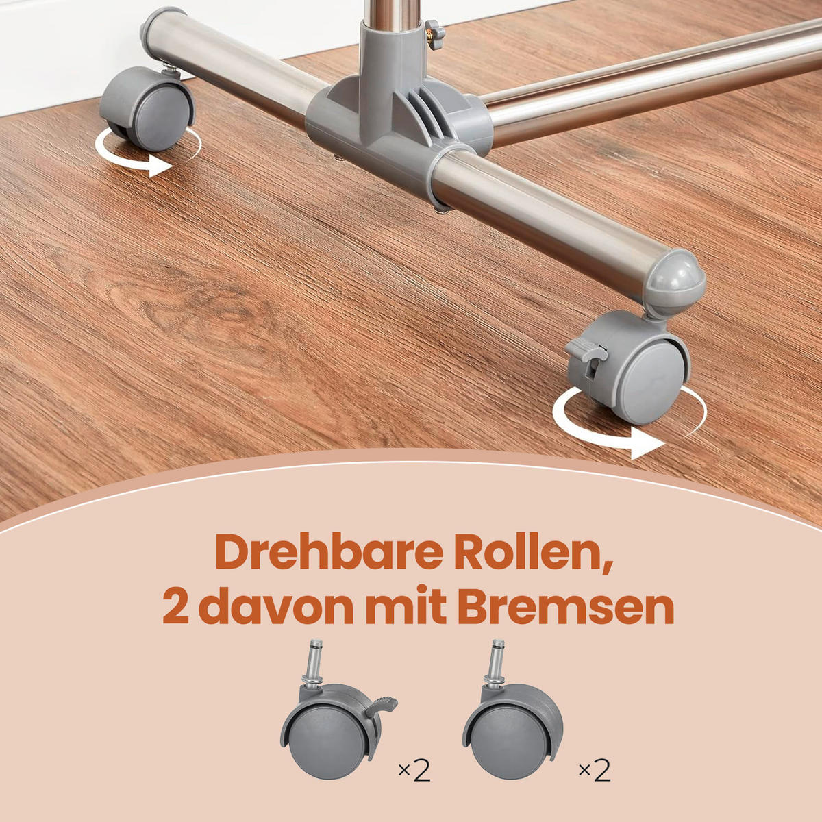 KLEIDERSTÄNDER in Eschefarben 93/113-198/49 cm   - Eschefarben, Basics, Kunststoff/Metall (93/113-198/49cm)