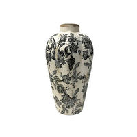 VÁZA, keramika, 29.5 cm - bílá/černá, Trend, keramika (17/29,5cm) - Ambia Home