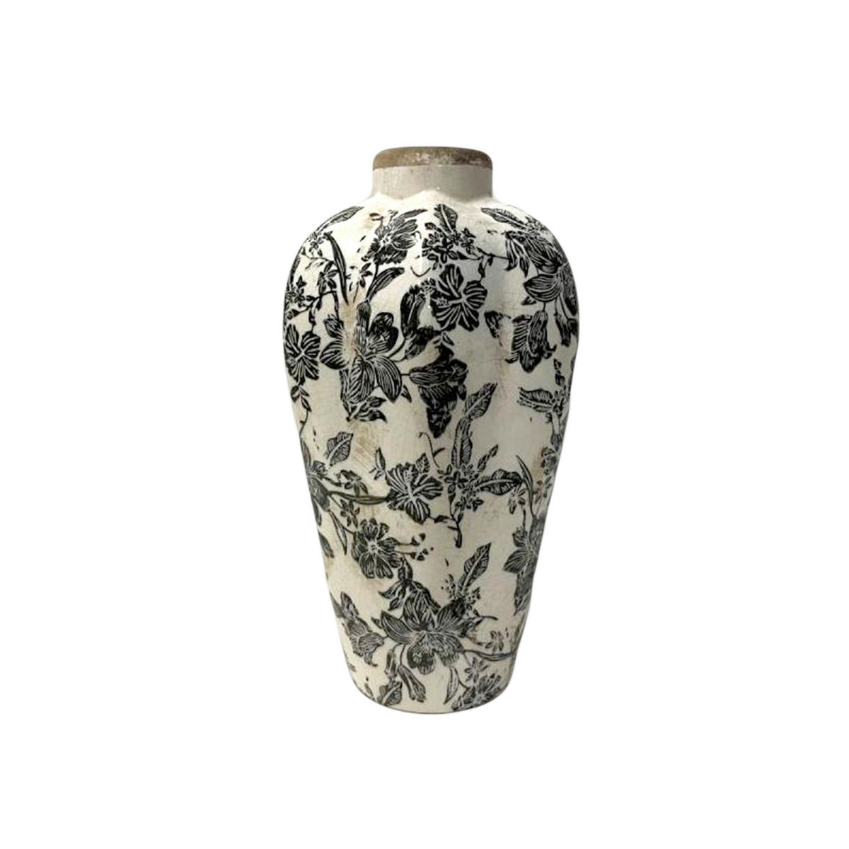 VÁZA, keramika, 29.5 cm - bílá/černá, Trend, keramika (17/29,5cm) - Ambia Home