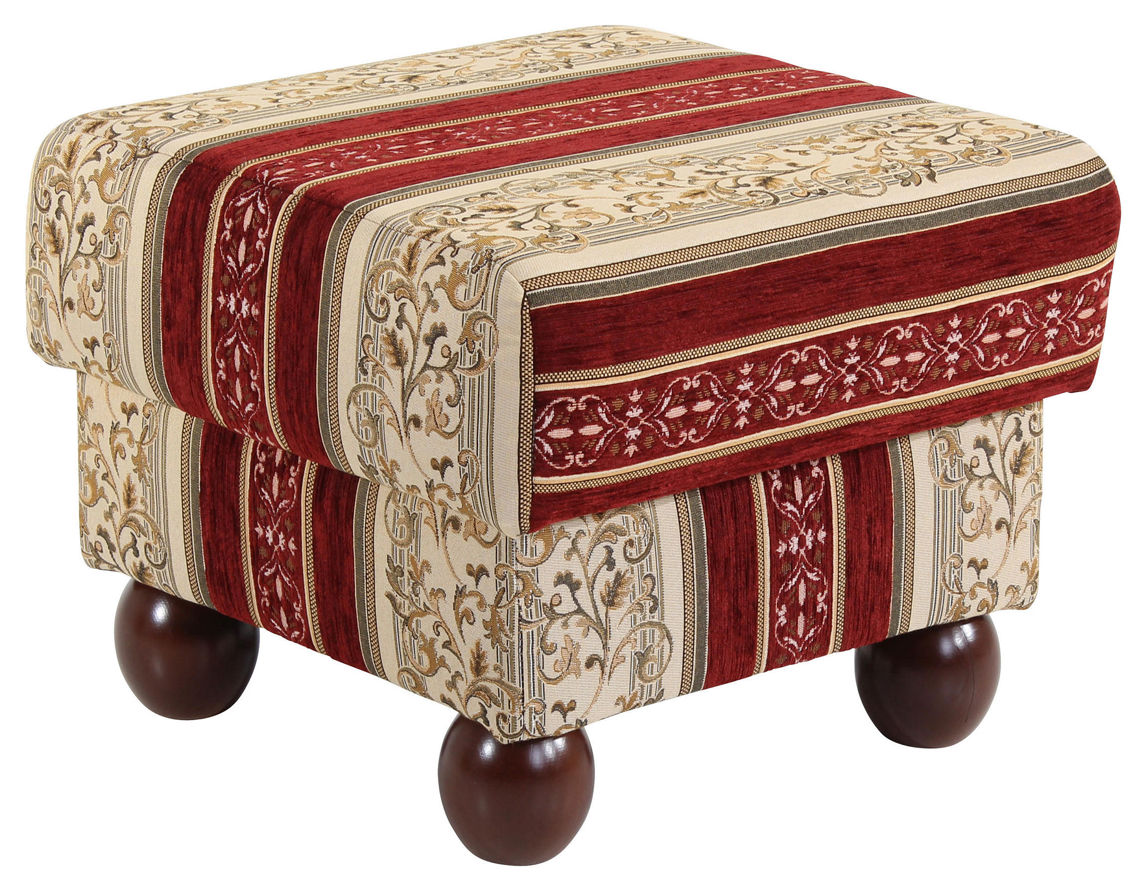HOCKER in Textil Rot  - Rot, KONVENTIONELL, Holz/Textil (54/48/54cm) - Max Winzer