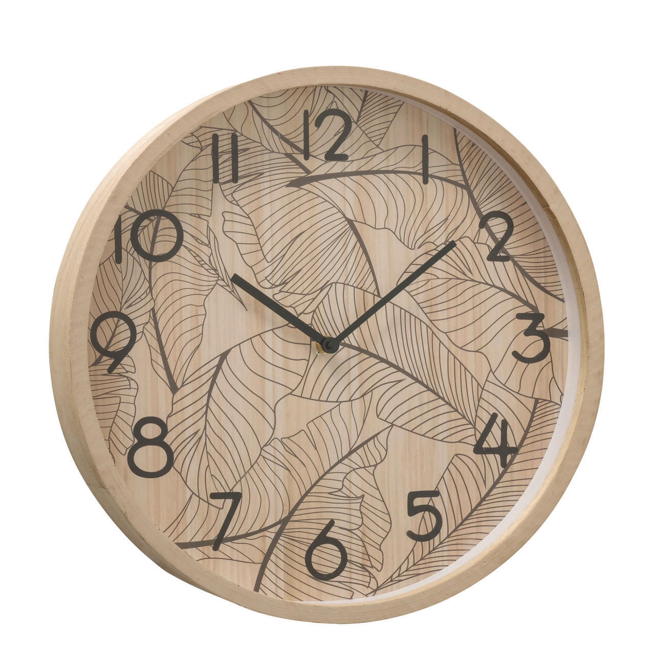 NÁSTENNÉ HODINY, prírodná farba, čierna, 40 cm - čierna/prírodná farba, Natur, kompozitné drevo (40cm)