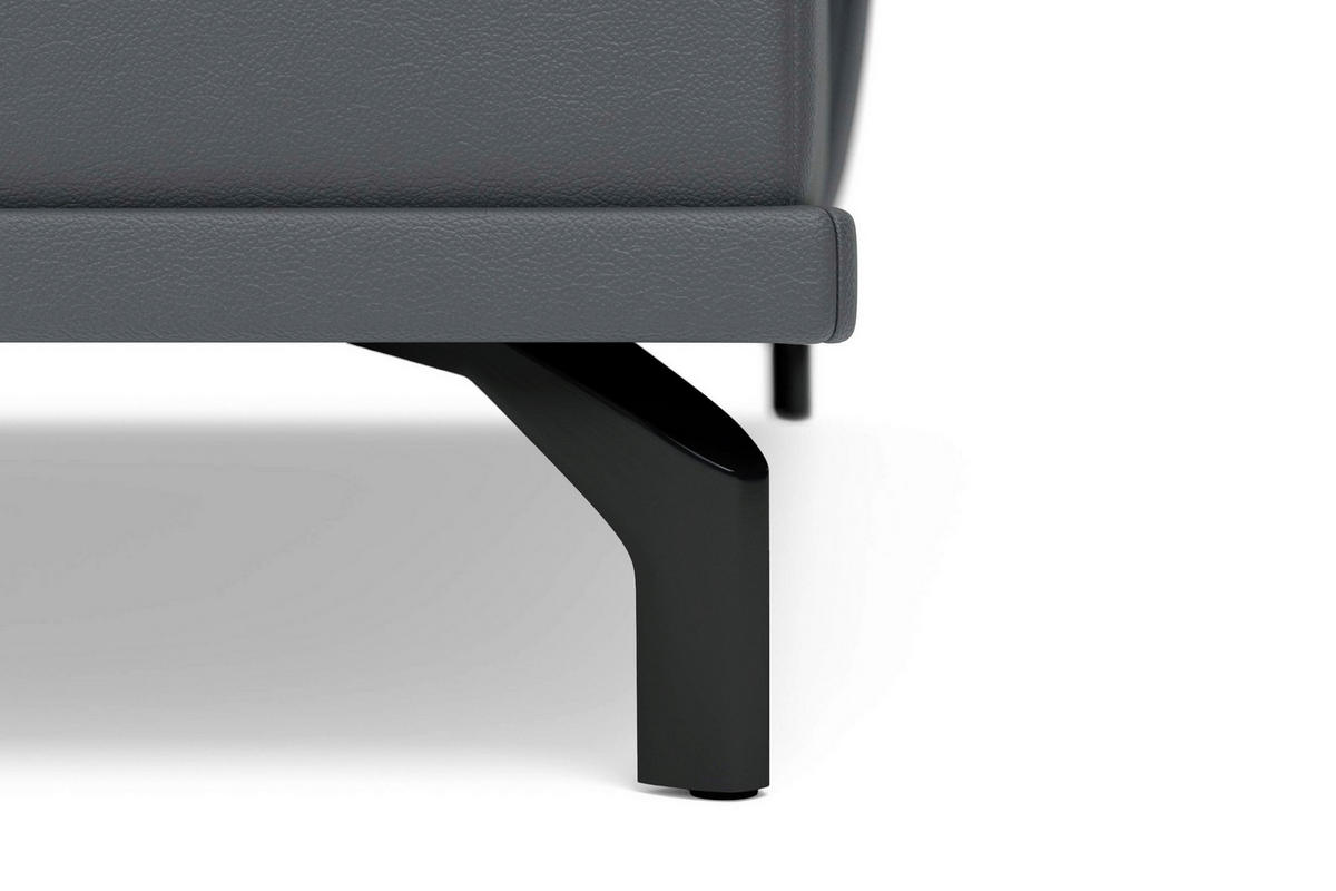 ECKSOFA COSTELLO E Schwarz Echtleder Nierenkissen, Armteilverstellung, Sitztiefenverstellung  - Schwarz, Basics, Leder/Textil (301/176cm) - Sit & More