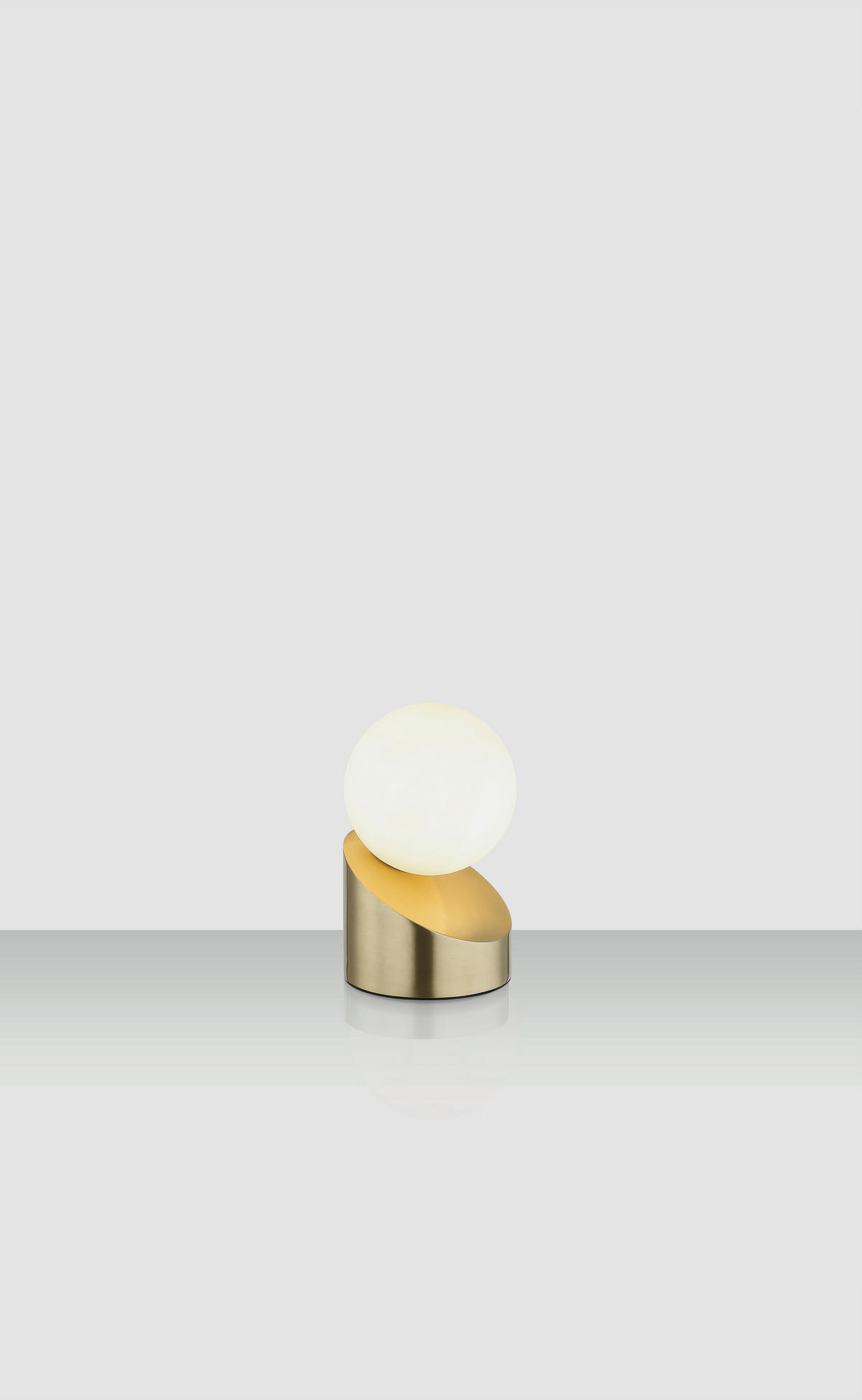 LED-TISCHLEUCHTE Alisa 10/16 cm   - Messingfarben/Opal, Design, Glas/Kunststoff (10/16cm) - Novel