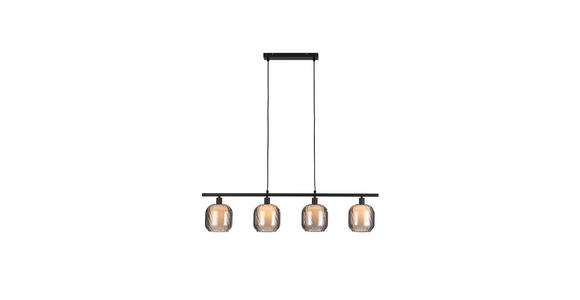 HÄNGELEUCHTE 100/15/150 cm  - Schwarz/Weiß, Basics, Glas/Metall (100/15/150cm) - Novel