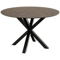 ESSTISCH in Keramik  - Schwarz/Braun, Trend, Keramik/Metall (119/75,5cm) - MID.YOU
