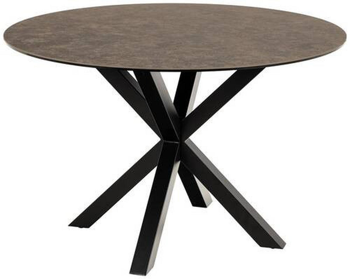 ESSTISCH in Keramik  - Schwarz/Braun, Trend, Keramik/Metall (119/75,5cm) - MID.YOU