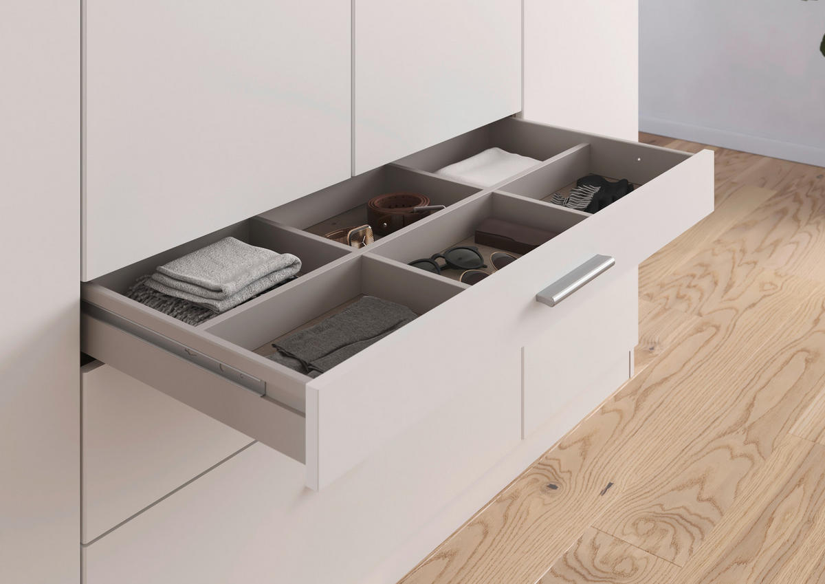 DREHTÜRENSCHRANK in Weiss  - Weiss/Alufarben, Design, Holzwerkstoff/Kunststoff (271/229/54cm) - Rauch Möbel