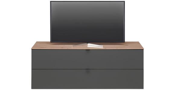 TV-ELEMENT Graphitfarben, Eiche Artisan  - Schwarz/Graphitfarben, MODERN, Holzwerkstoff/Metall (140/62/44cm) - Hom`in