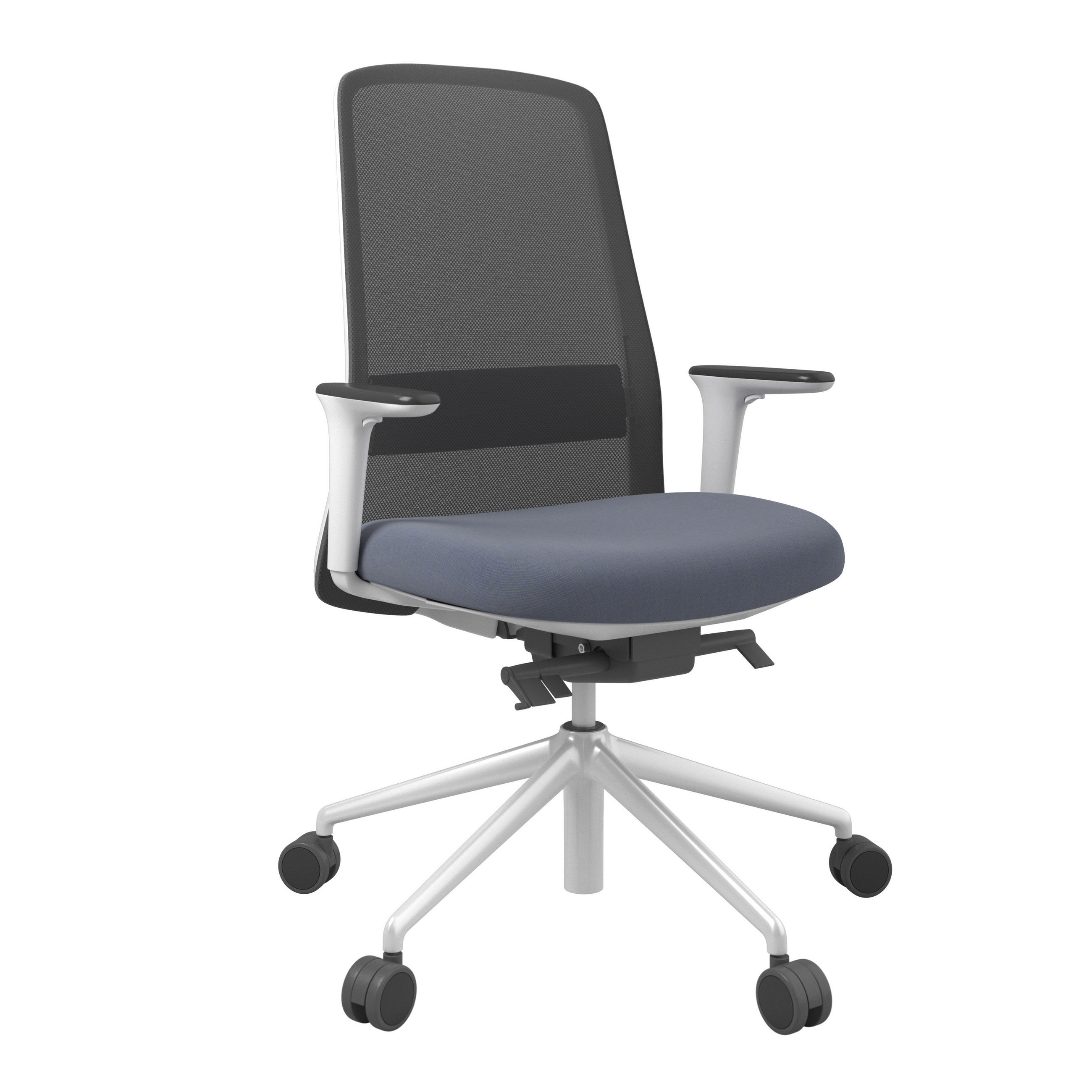 XXXLutz Drehstuhl Blau, Schwarz, 70x103-115x70 cm