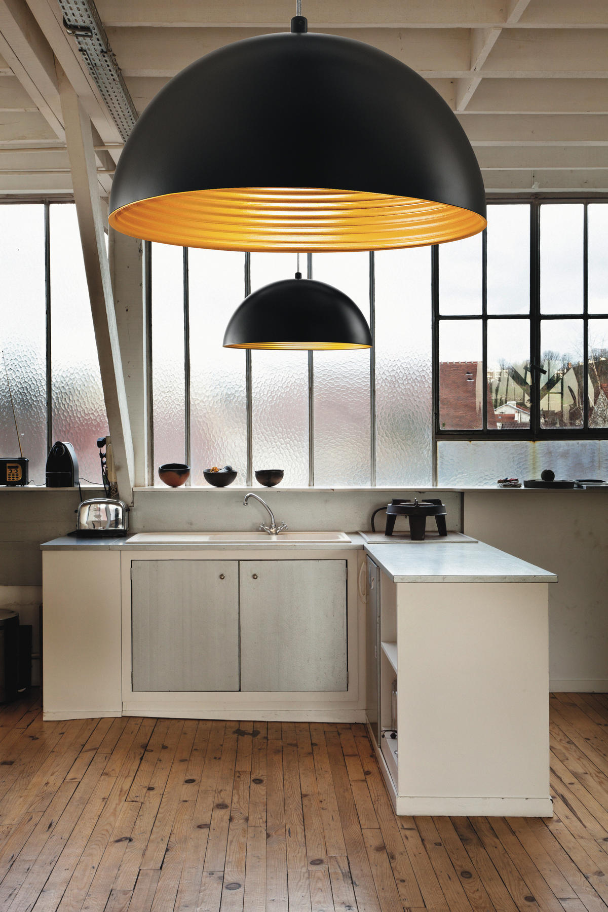 HÄNGELEUCHTE Dingle 40/200 cm   - Goldfarben/Schwarz, Design, Metall (40/200cm) - Fabas Luce