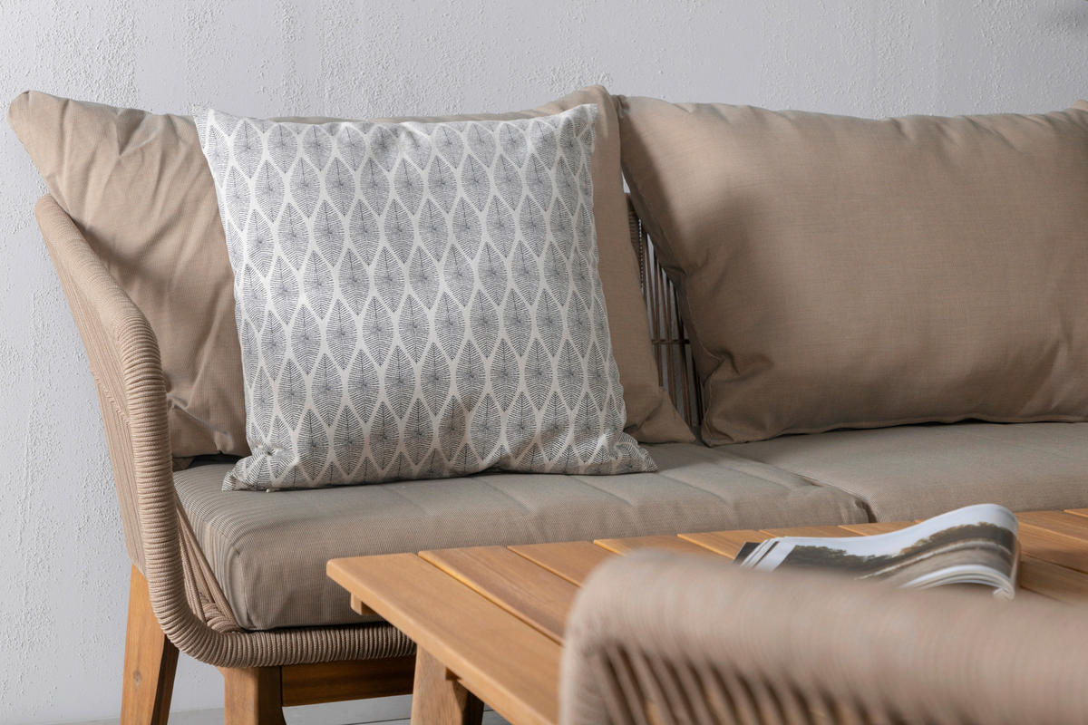 LOUNGEGRUPP 4 delar  - beige/akaciefärgad, Klassisk, metall/trä (164/75null) - Gardenson