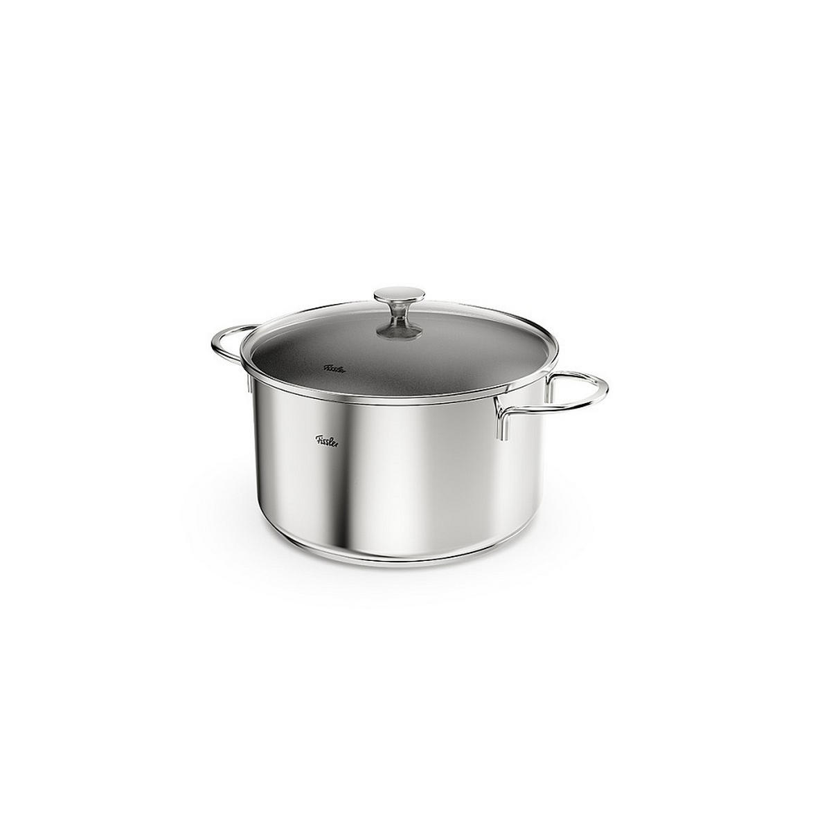 KOCHTOPFSET Leviro 4-teilig  - Edelstahlfarben/Schwarz, Basics, Metall - Fissler