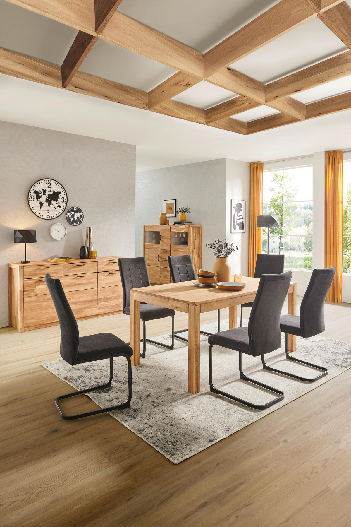 ESSTISCH in Holz 160/90/75 cm  - Wildeiche, Natur, Holz (160/90/75cm) - Carryhome