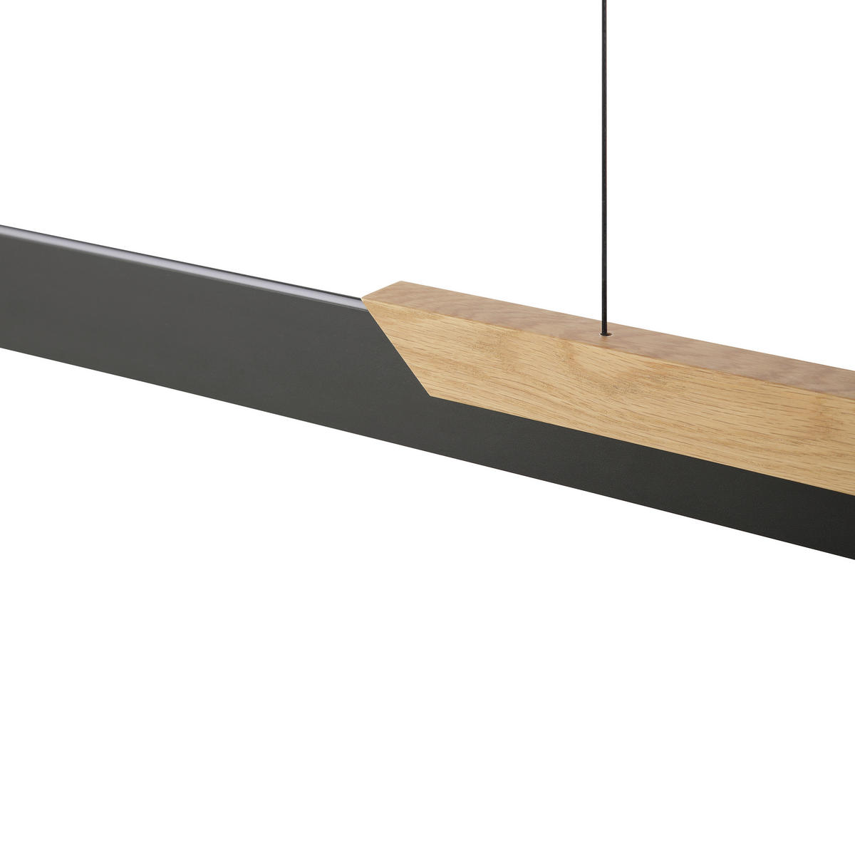 LED-HÄNGELEUCHTE 121/6/120 cm  - Eiche Bianco/Schwarz, Natur, Holz/Kunststoff (121/6/120cm)