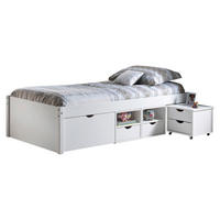 STAURAUMBETT 90/200 cm  in Weiß  - Weiß, LIFESTYLE, Holz (90/200cm) - Xora