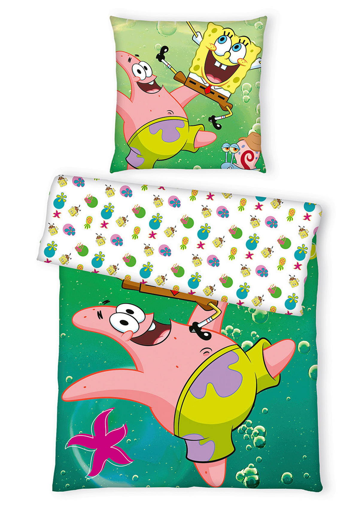 JUGENDBETTWÄSCHE SPONGEBOB Renforcé 135/200 cm  - Gelb/Rosa, Basics, Textil (135/200cm) - Herding