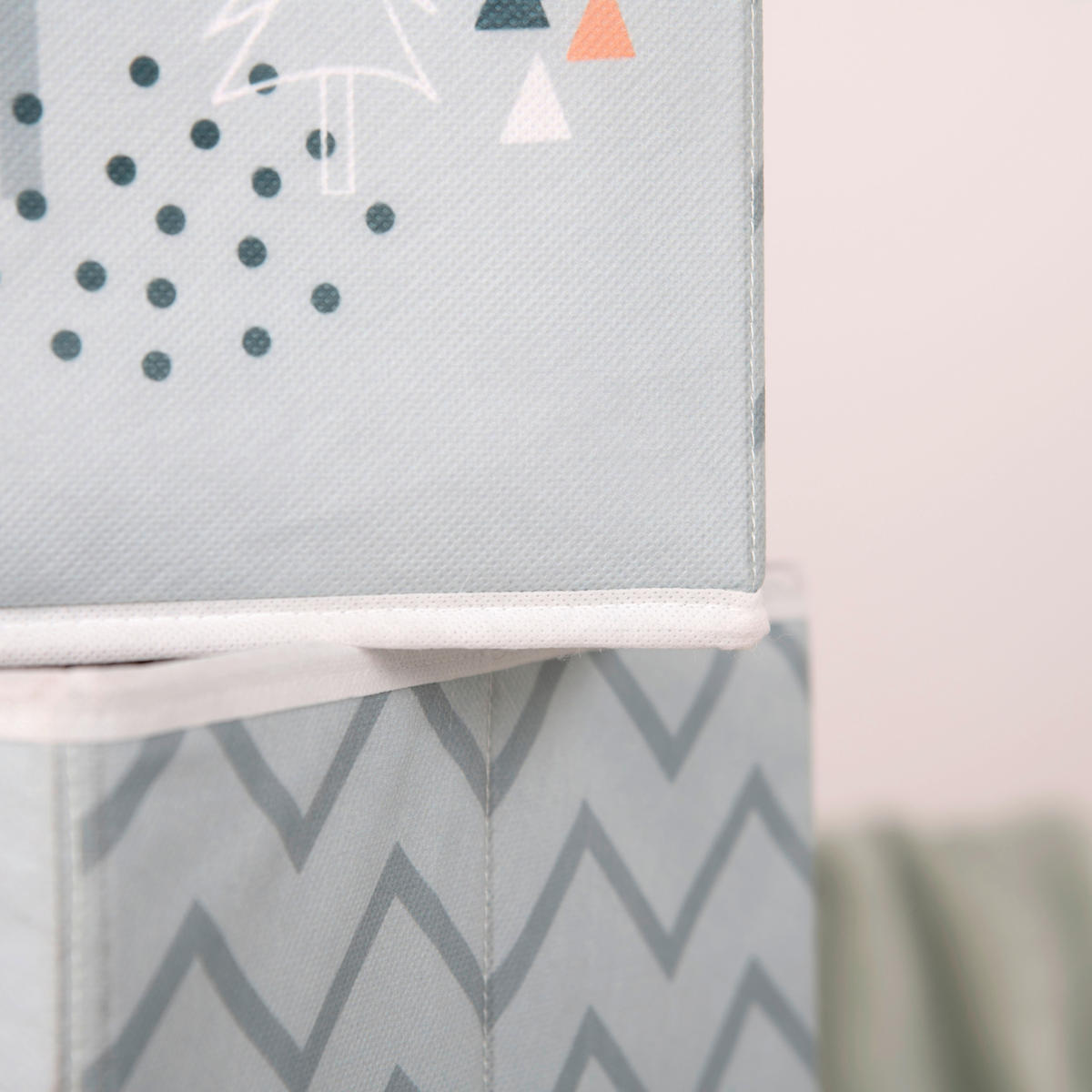 AUFBEWAHRUNGSBOX NORDIC FOREST  - Salbeigrün, Basics, Textil (30/30/30cm) - Herding